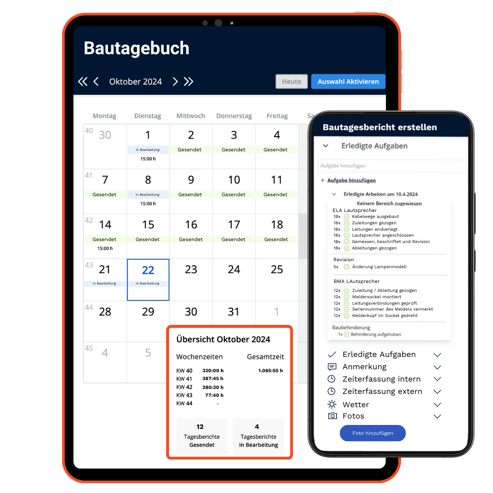 Bautagebuch Mockup Elektro