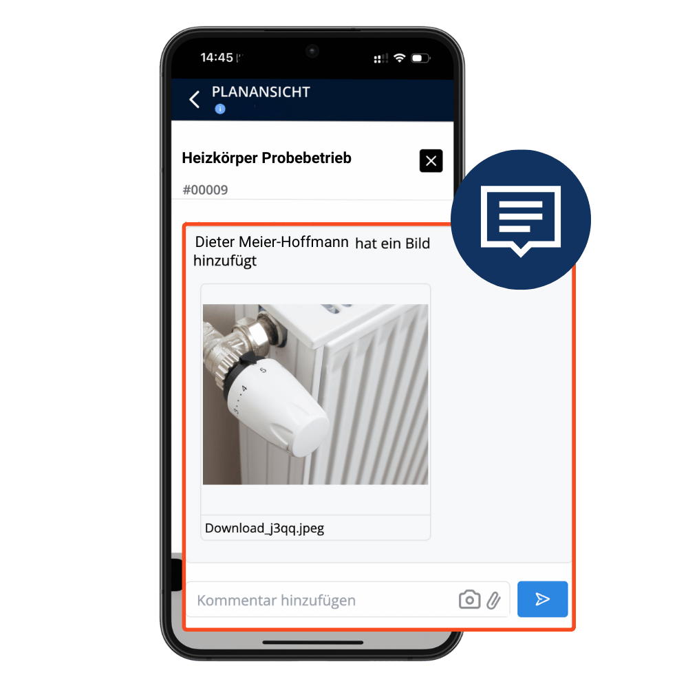 Kommentarfunktion mobil Mockup SHK