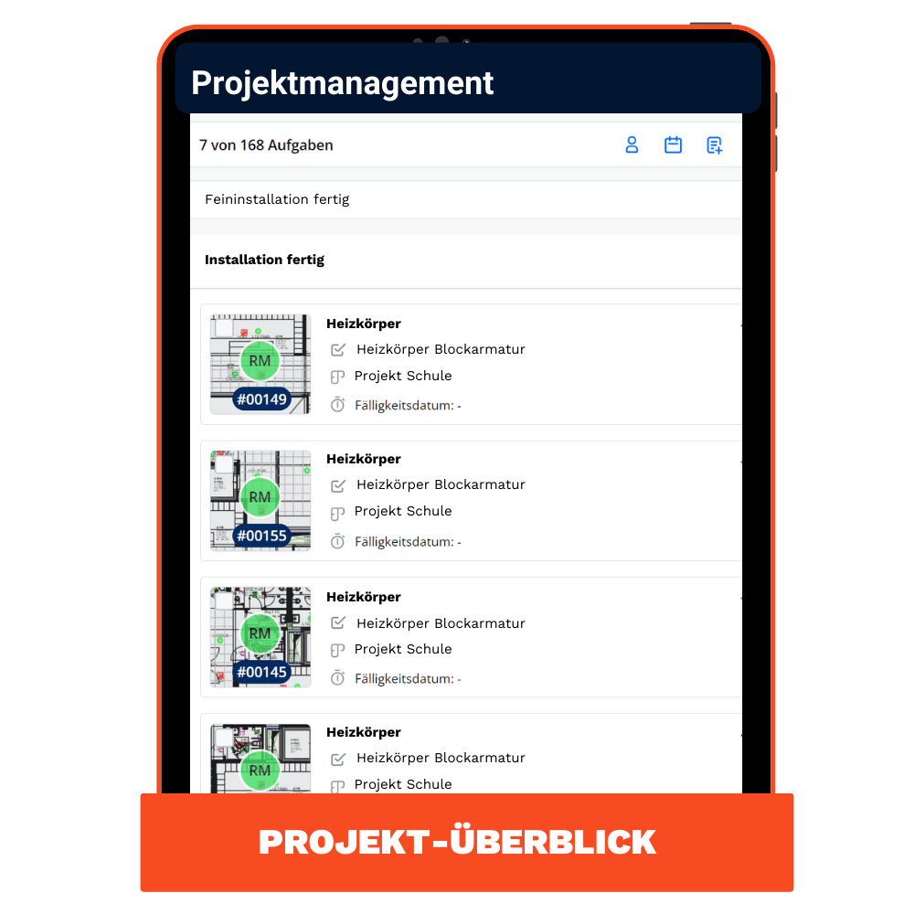 Projektmanagement Mockup SHK