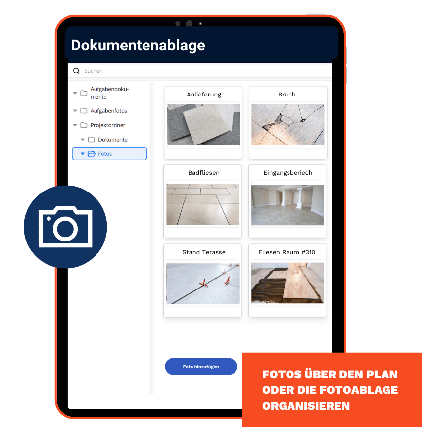 Dokumentenablage Mockup Fliesenleger