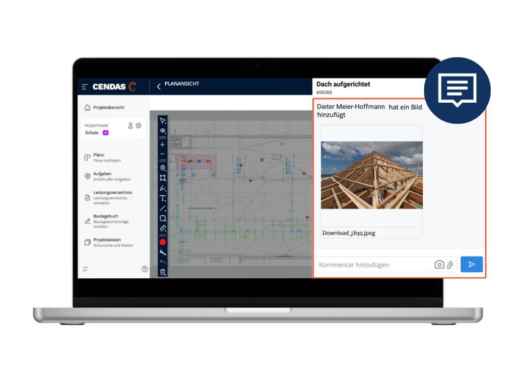 Kommentarfunktion Laptop - Holzbau