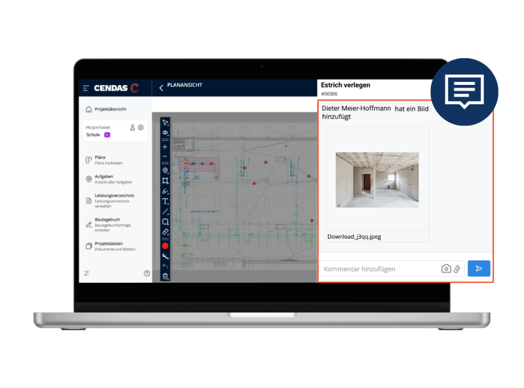 Kommentarfunktion Laptop - Software Fliesenleger