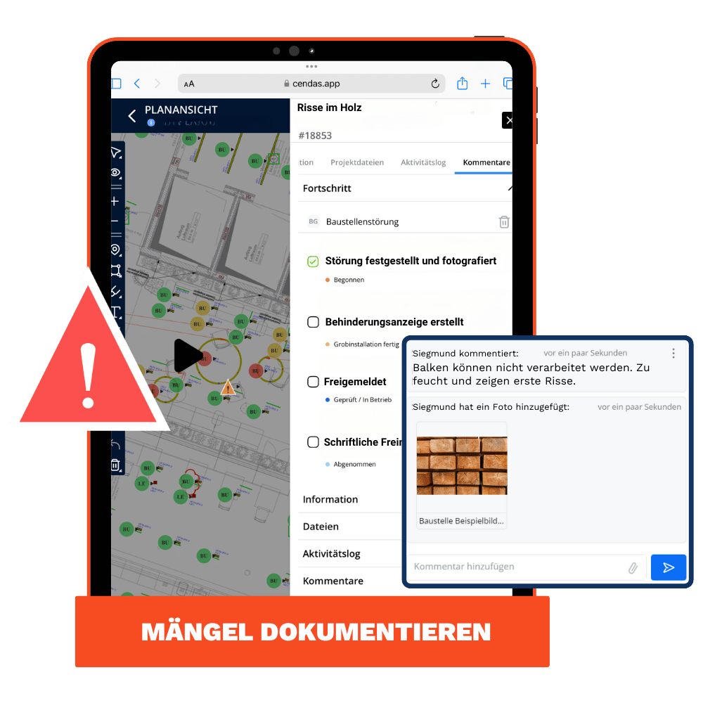 Mängelmanagement Mockup Holzbau