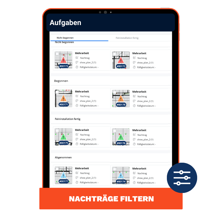 Nachtragsmanagement Mockup