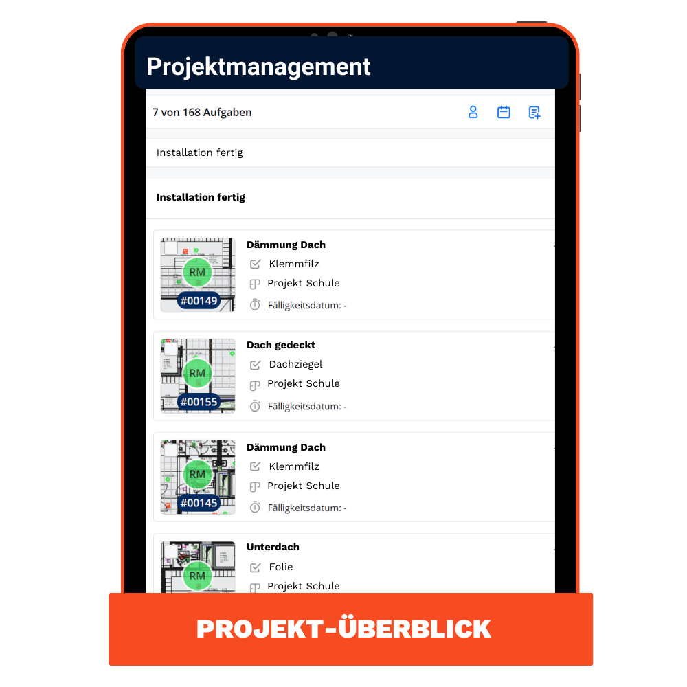 Projektmanagement Mockup Gewerk