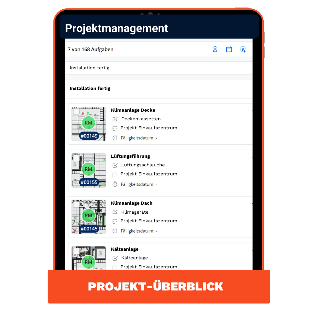Projektmanagement Mockup Kälte-_Klimatechnik