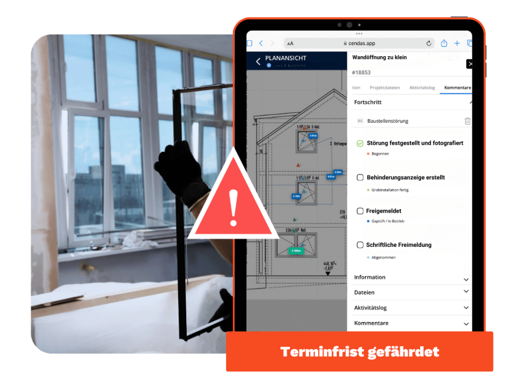 Baustellenstörung Fensterbau Software