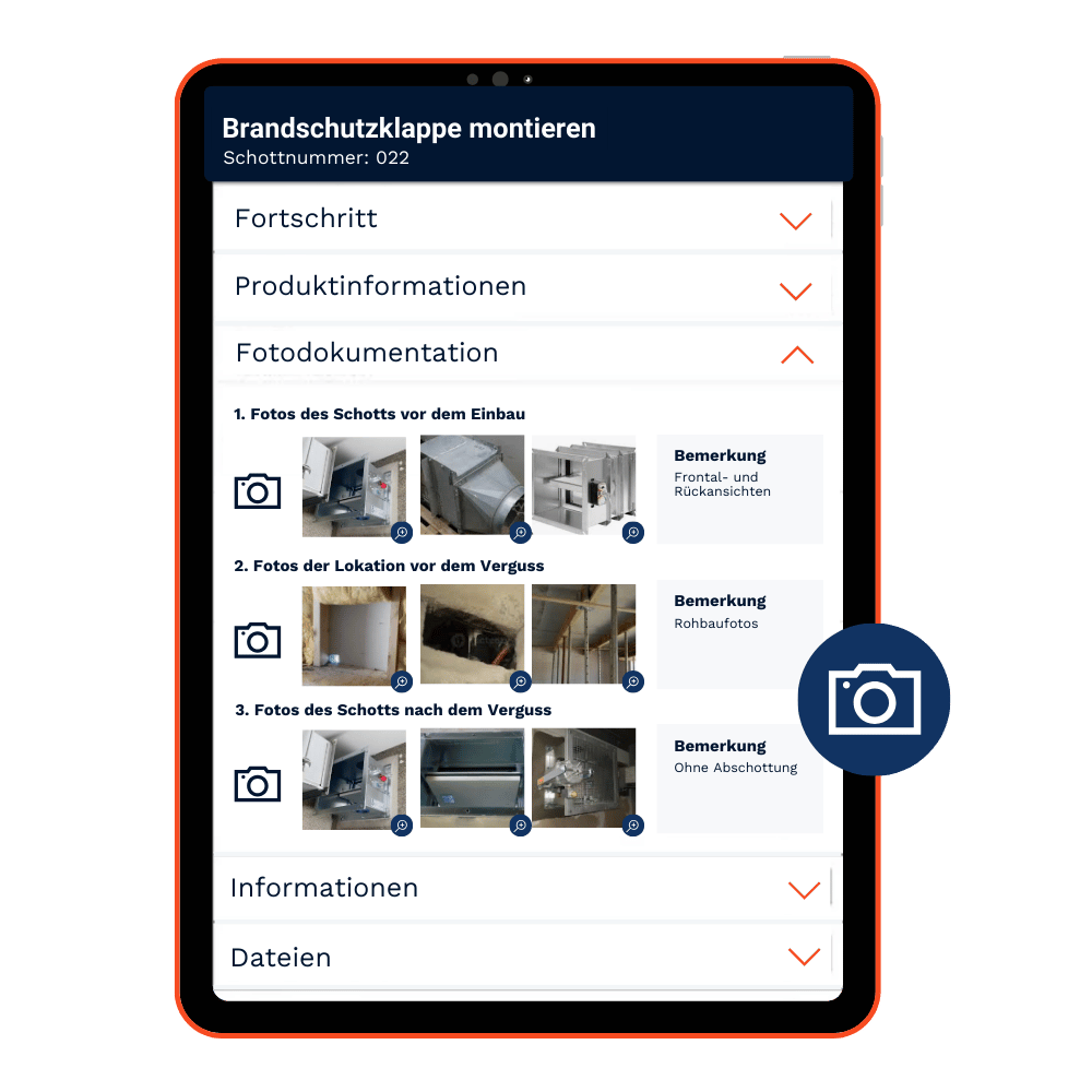 Brandschutz Software Fotodokumentation