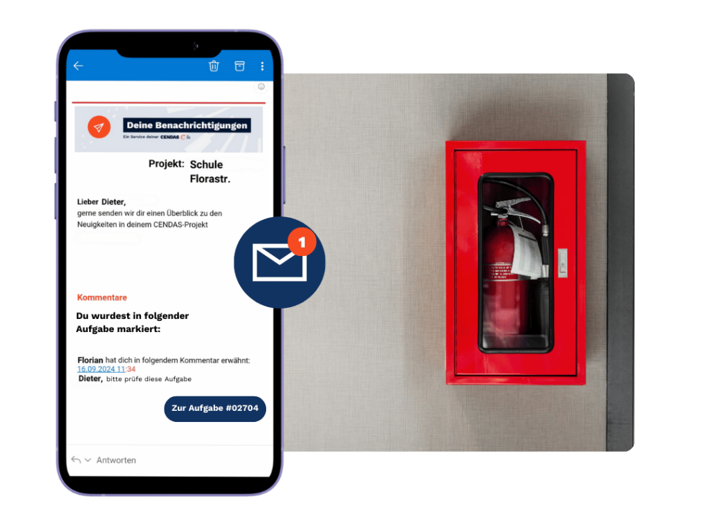 CENDAS Benachrichtigung Brandschutz