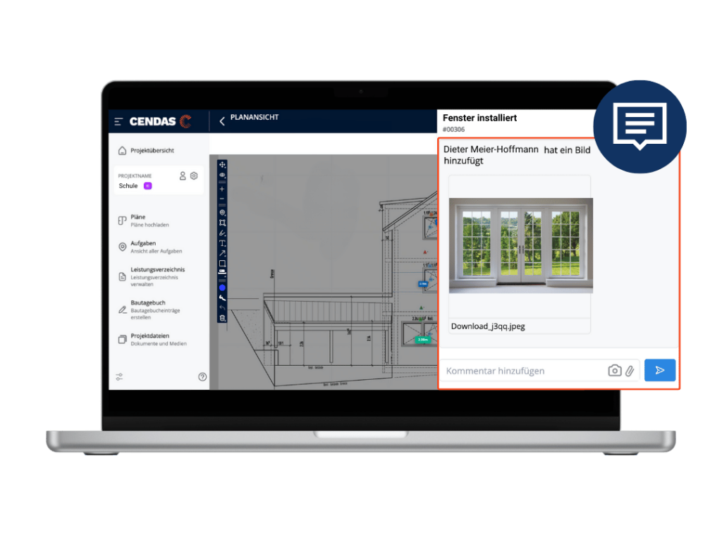 Kommentarfunktion Laptop - Fensterbau