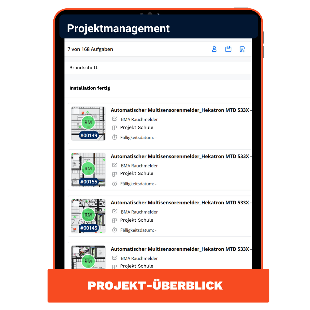 Projektmanagement Mockup Brandschutz