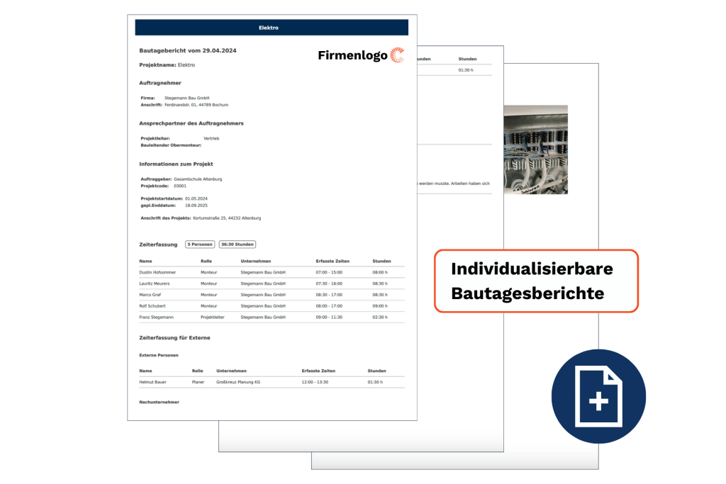 Bautagebuch Bautagesbericht generieren