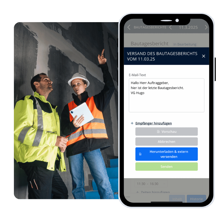 bautagebuch app bericht versenden img