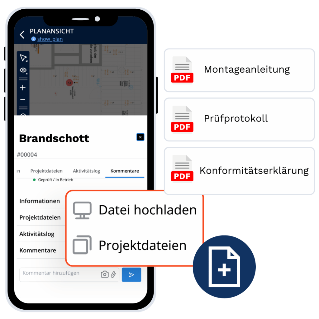 dokumentenverwaltung baustelle dateien in aufgaben