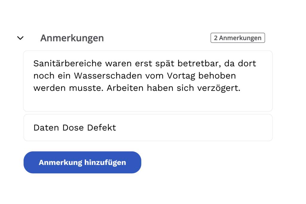 Digitales Bautagebuch Anmerkungen img