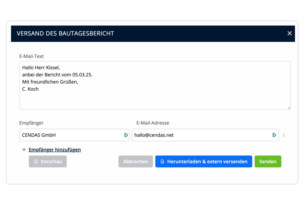 bautagesbericht exportieren und versenden img