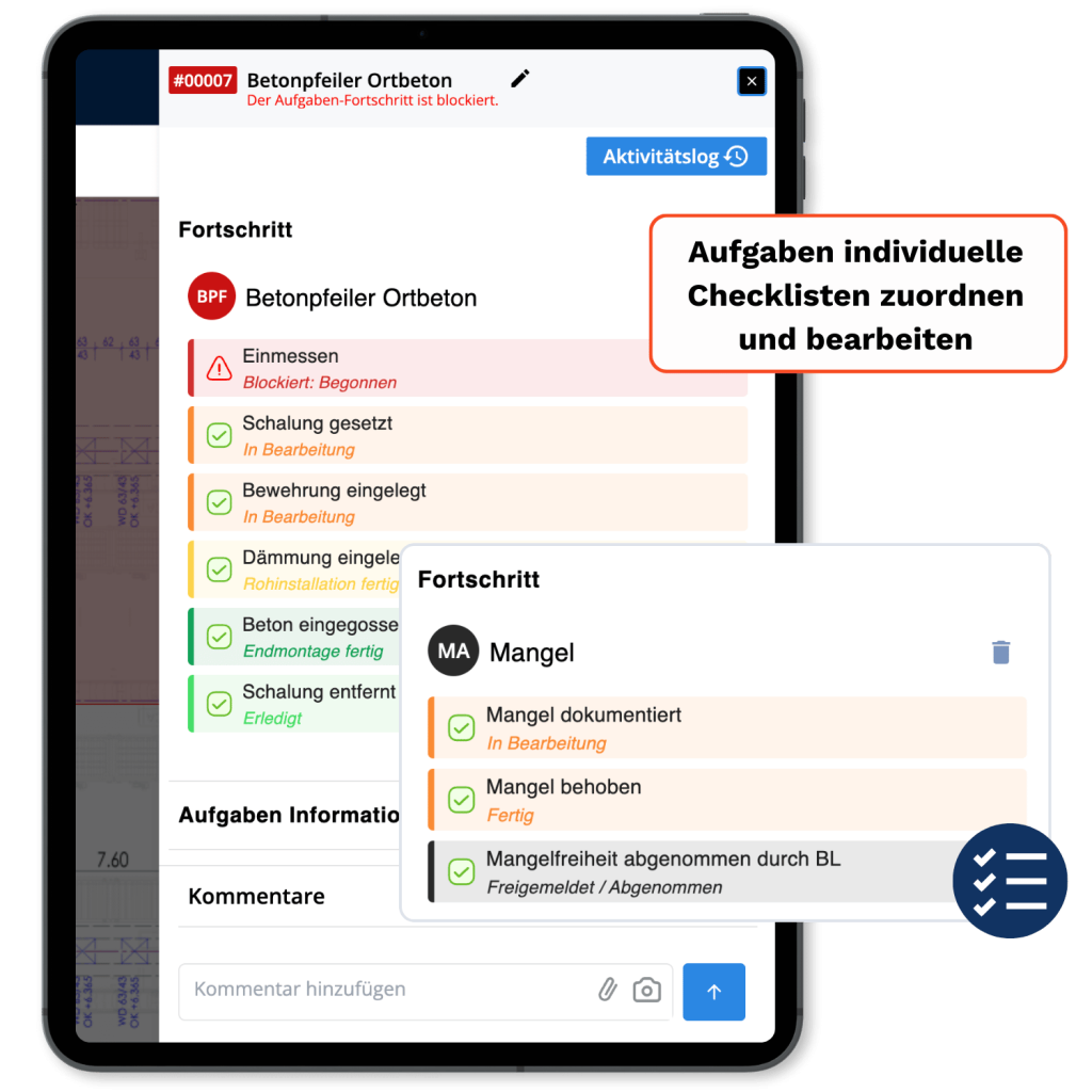 individuelle checklisten bearbeiten