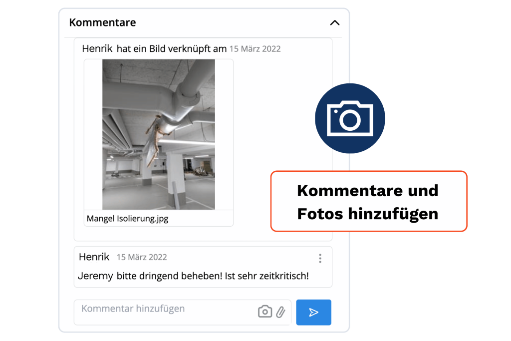 mängelmanagement software - foto kommentare