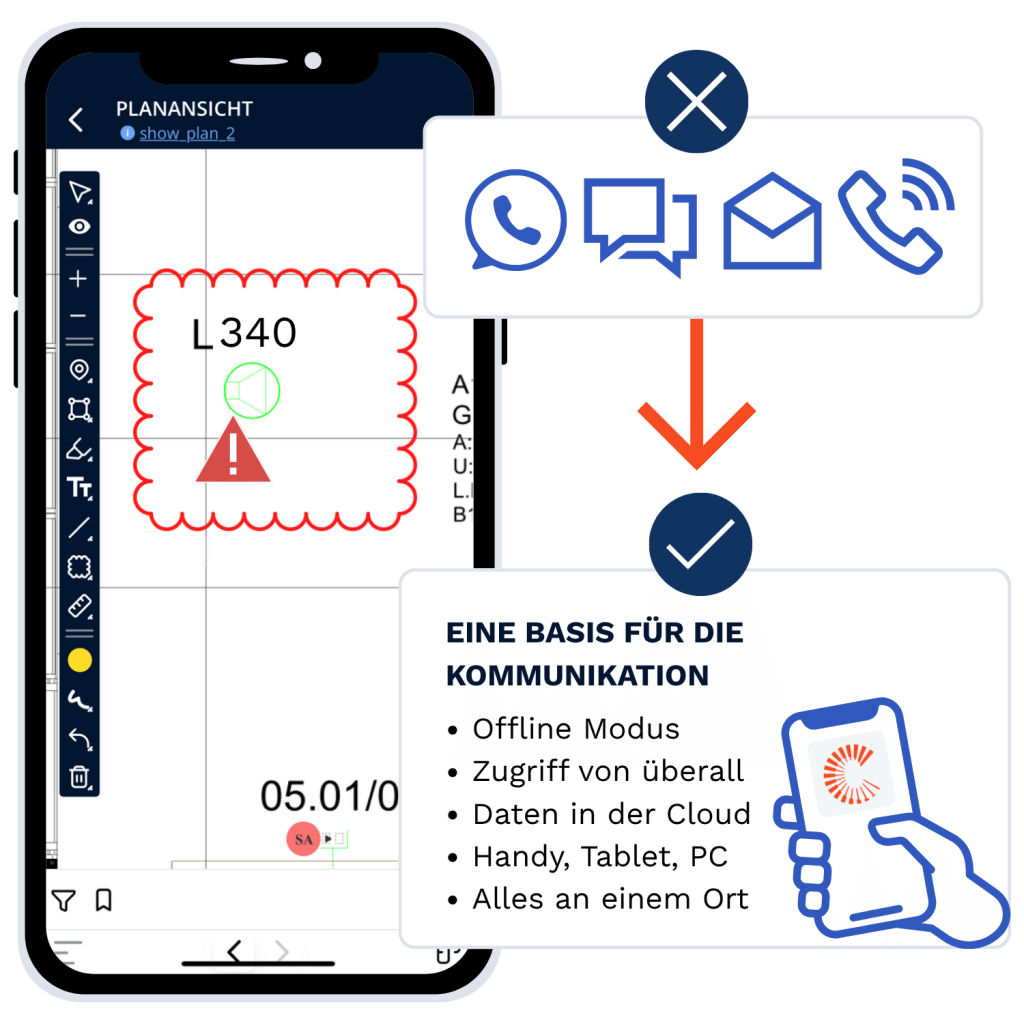 baustellenkommunikation mit cendas software