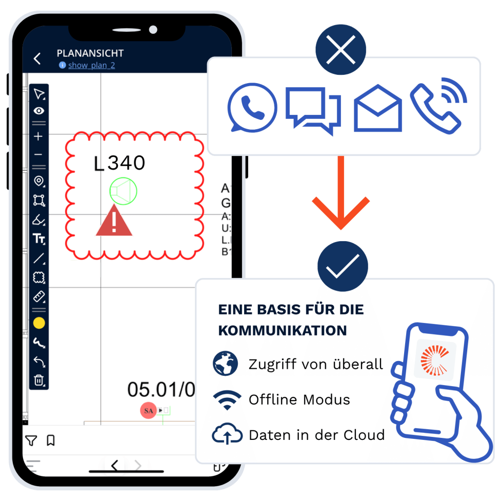 baustellenkommunikation mit cendas software