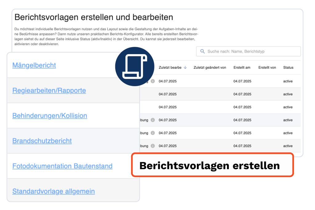 Flexible Berichte Vorlage erstellen