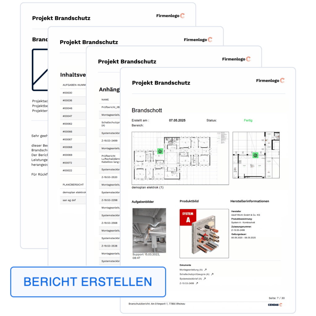 brandschutzbericht mit cendas app