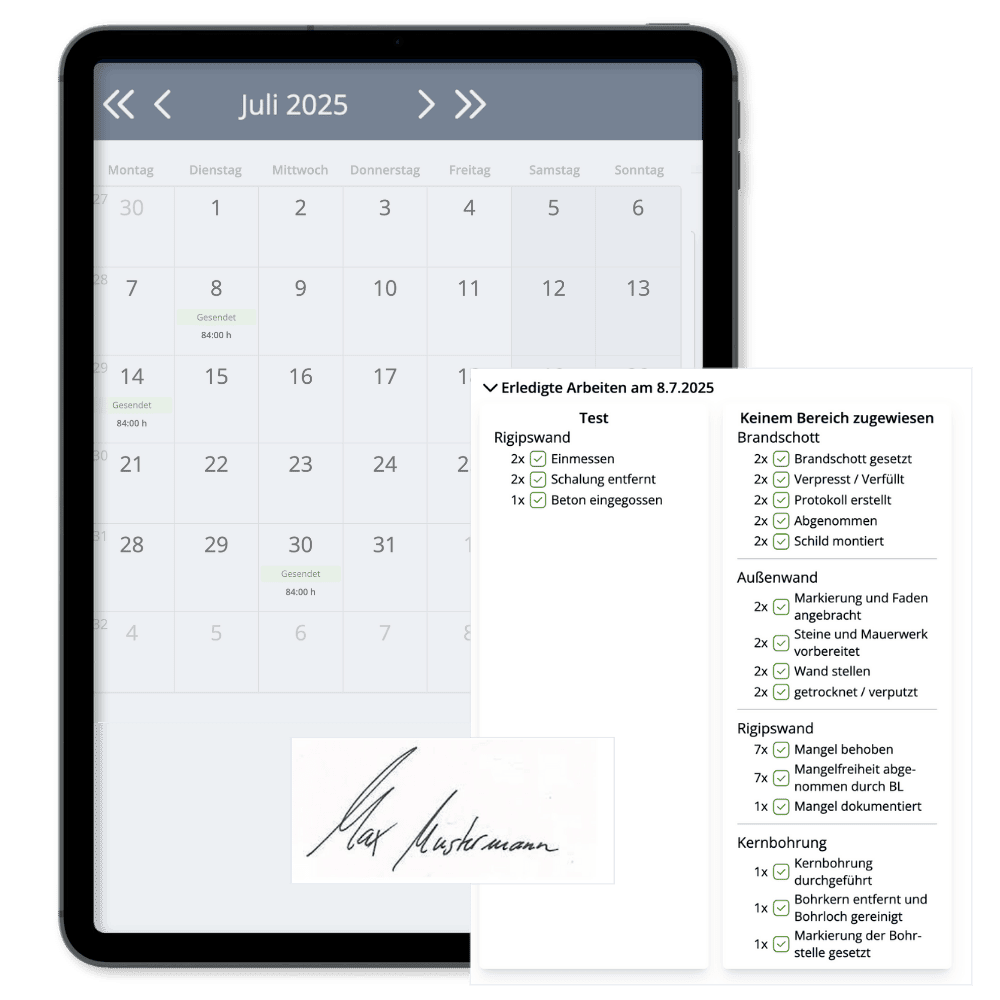 bautagesberichte rohbau cendas app