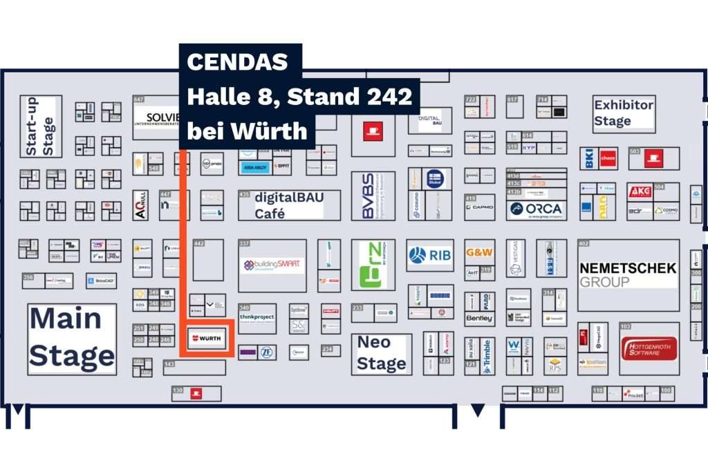 digitalBAU 2026 Hallenplan CENDAS