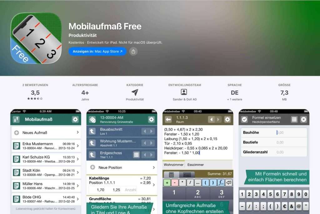 aufmaß app vergleich