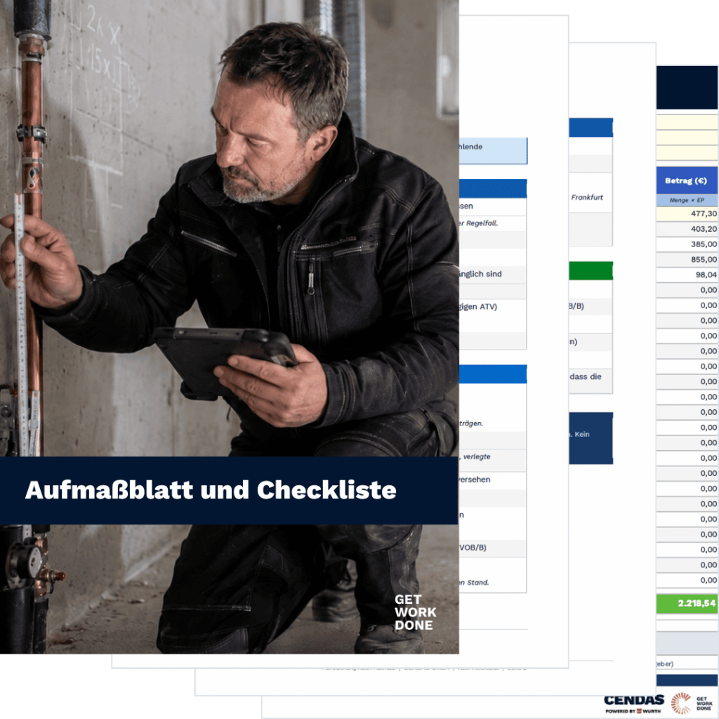 Aufmaßblatt Vorlage Checkliste